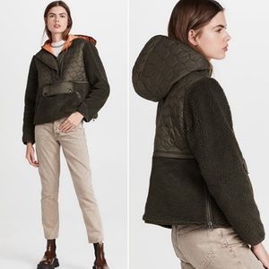 NWT Veronica Beard Leo Sherpa Quilted Pullover Jacket